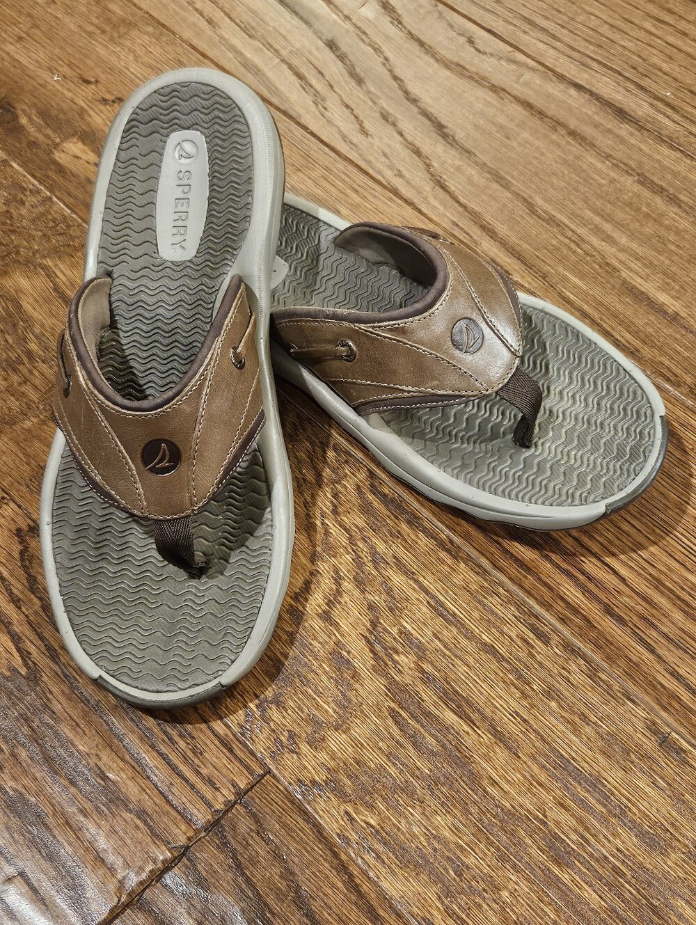 Men's Sperry Top-Sider Outer Banks-M Flip Flops, Brown - Size 10